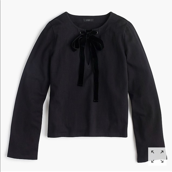 Jcrew Velvet Tie-front Top - Picture 2 of 2